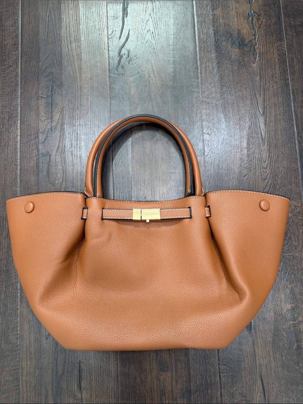 Amazon Classic Structured Tote Bag in Caramel Brown